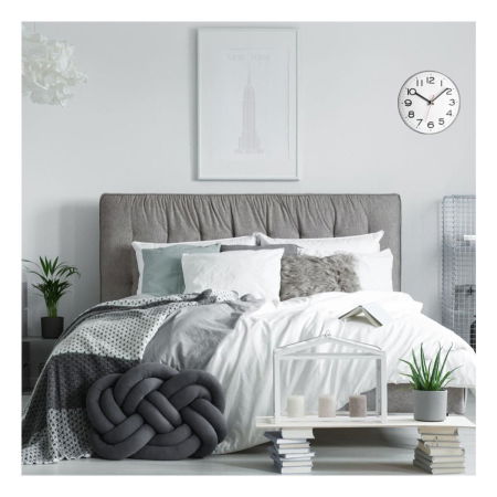 Produse - Ceas analog de perete, alb cu argintiu, cifre mari, TFA 60.3017