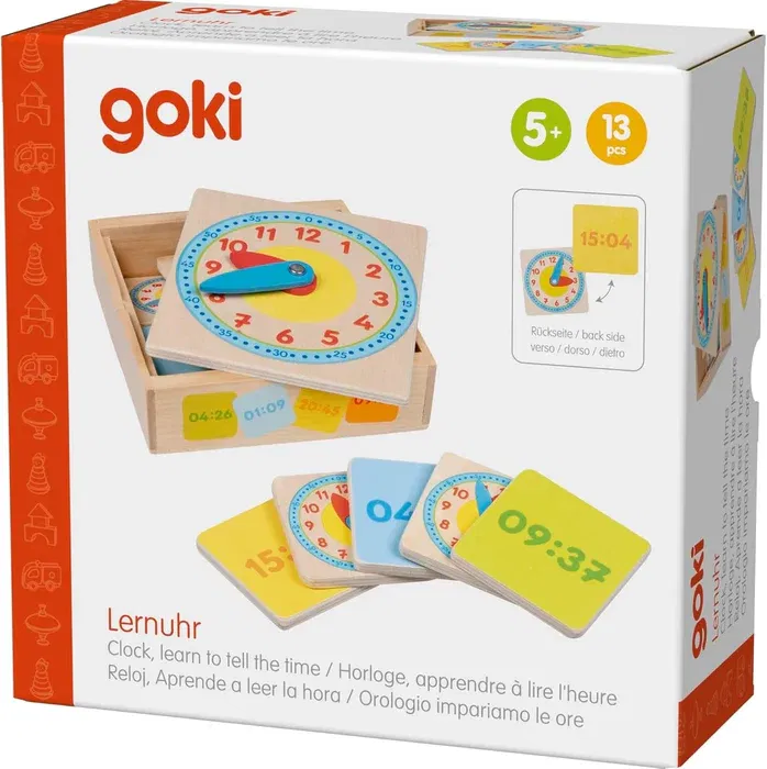 Ceas copii pentru învățarea orei – set educativ Goki din lemn [2]