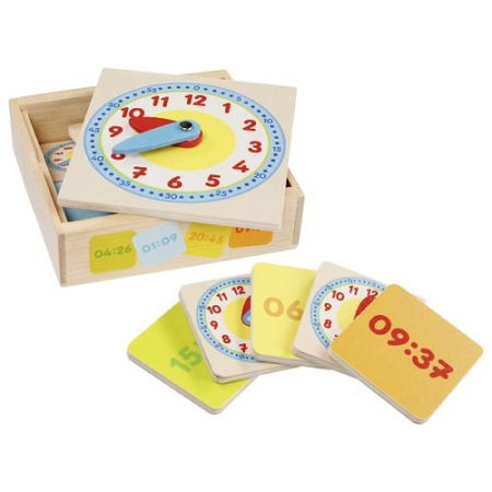 Ceas copii pentru învățarea orei – set educativ Goki din lemn [1]