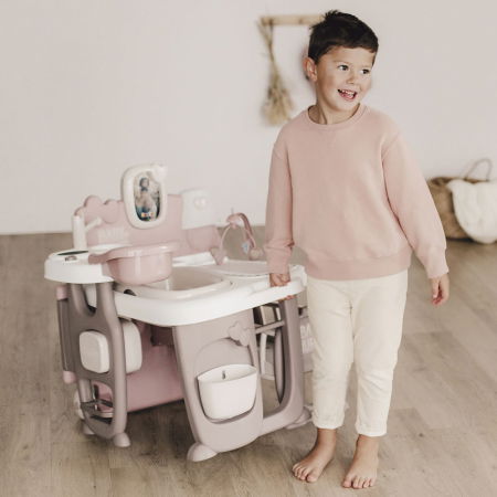 Centru de ingrijire pentru papusi Smoby Baby Nurse Doll`s Play Center maro cu 23 accesorii [1]