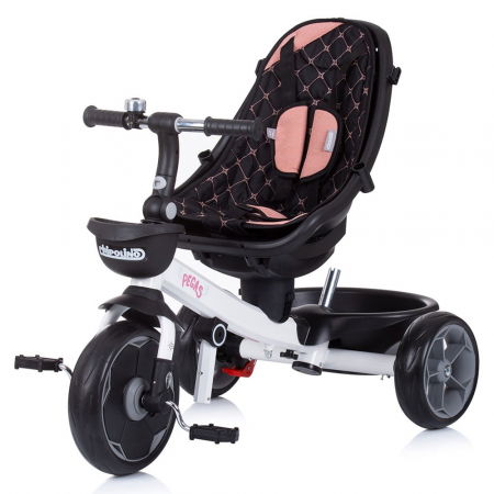 Tricicleta copii 1 an+, cu sezut reversibil, negru-roz, Chipolino Pegas [2]