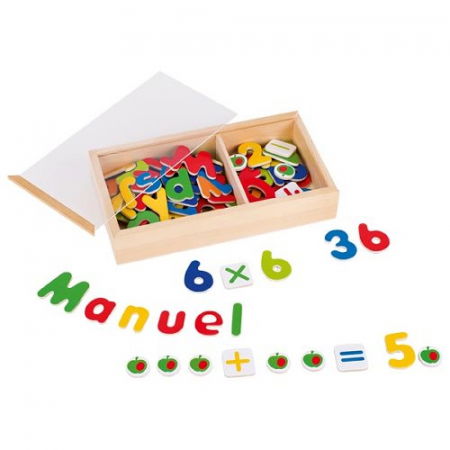 Jucării educative copii - Cifre si litere magnetice, 90 piese, 3 ani+, Goki