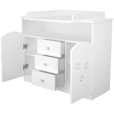 Comoda de infasat Hubners Matei 106 cm alb cu stelute [3]