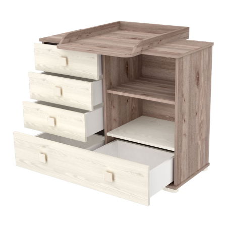 Comoda de infasat Hubners Sofia 107 cm crem nisip [2]