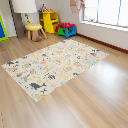 Covor de joaca pentru copii U-Grow, din spuma, pliabil, 2 fete, impermeabil, izolant, 120 x 180 x 1 cm, alfabet [5]