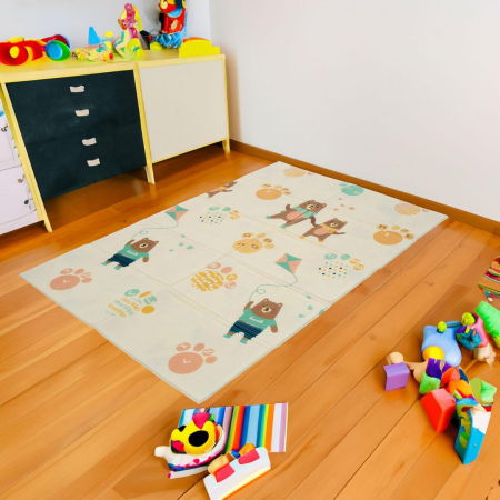 Covor de joaca pentru copii U-Grow, din spuma, pliabil, 2 fete, impermeabil, izolant, 120 x 180 x 1 cm, alfabet [4]
