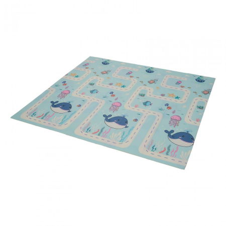 Covor de joaca pentru copii U-Grow, din spuma, pliabil, 2 fete, impermeabil, izolant, 180 x 200 x 1 cm [4]