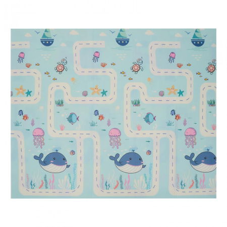 Covor de joaca pentru copii U-Grow, din spuma, pliabil, 2 fete, impermeabil, izolant, 180 x 200 x 1 cm [1]