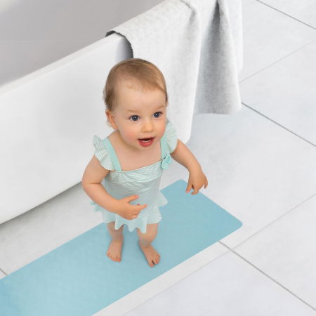 Covoras de baie antialunecare cu ventuze, din cauciuc natural, antibacterian, dreptunghiular, 97 x 36 cm, albastru, MyHappyBath Mat XL, Reer 76033 [6]