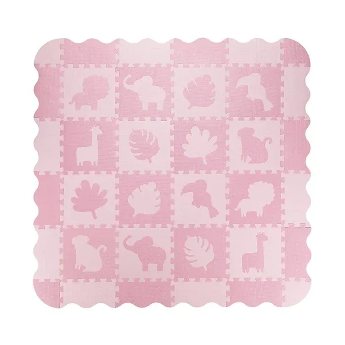 Covoras de joaca Puzzle 150x150 cm, Momi Zawi - Roz [1]