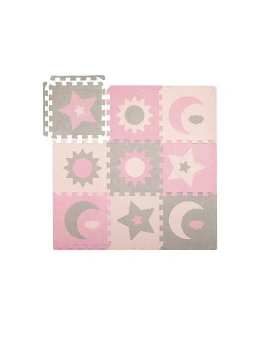 Covoras de joaca puzzle 93x93 cm Momi, Nebe - Roz [1]