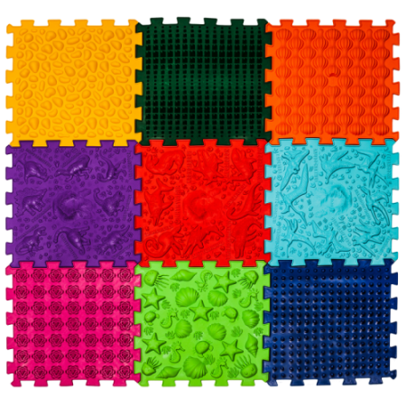 Covoraș de masaj Ortek Dinozauri Puzzle-uri 9 el. + 6 triunghiuri [2]