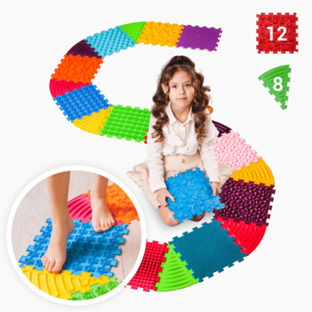 Covoraș de masaj Ortek Puzzle-uri 12 el. + 8 triunghiuri [1]