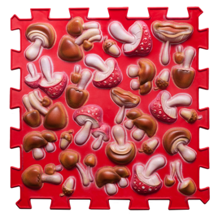 Covorașe - Covoraș de masaj Orthek Puzzle-uri Ciuperci Colorate Roșii 1 element