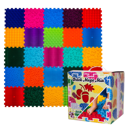 Covorașe - Covoraș ortopedic pentru masaj Puzzle "Mix" 25 elemente