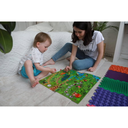 Covoraș ortopedic pentru masaj Puzzle "Mix" 8 elemente + jocul "Aventurile din pădure" [1]