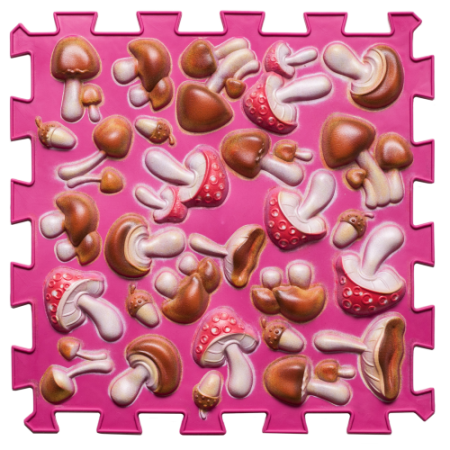 Covoraș ortopedic pentru masaj Puzzle "Mix" 9 elemente Roz [2]