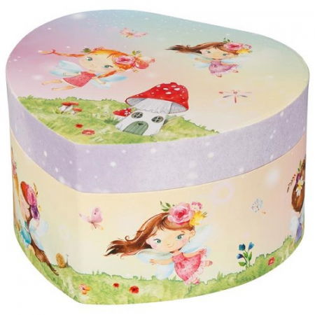 Cutie muzicala inimioara, cu zână, 14.5 x 13.5 x 8.5 cm, de lemn [1]