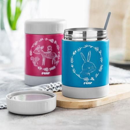 Cutie termica pentru mancare, otel inoxidabil vidat, 300 ml, albastra, Reer ColourDesign 90411 [9]