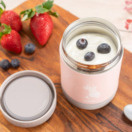 Cutie termica pentru mancare, otel inoxidabil vidat, 300 ml, roz, Reer ColourDesign [4]
