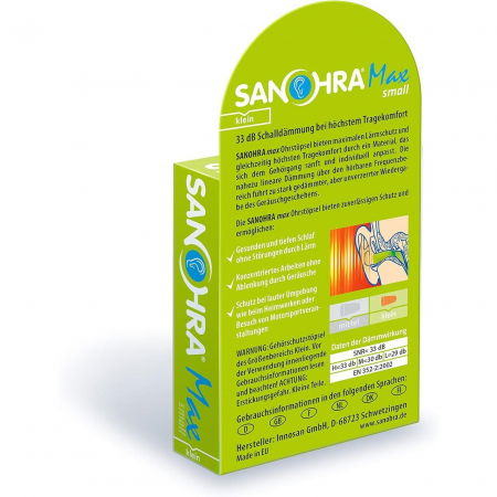 Dopuri de urechi pentru copii, pentru protectia auzului impotriva zgomotului, 3 ani+, SNR 33dB, 12 bucati, spuma, portocaliu, SANOHRA Max Kids [1]