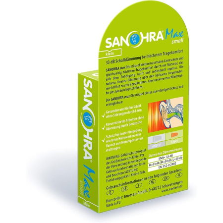 Dopuri de urechi pentru copii, pentru protectia auzului impotriva zgomotului, 3 ani+, SNR 33dB, 12 bucati, spuma, portocaliu, SANOHRA Max Kids [3]