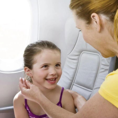Dopuri pentru protectia urechilor la copii pe timpul zborului cu avionul, 1 an+, transparente, reutilizabile, hipoalergenice, SANOHRA Fly Kids [3]