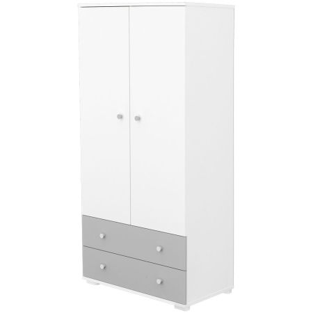 Camera Copilului - Dulap cu 2 usi si 2 sertare Hubners Patrik alb grafit