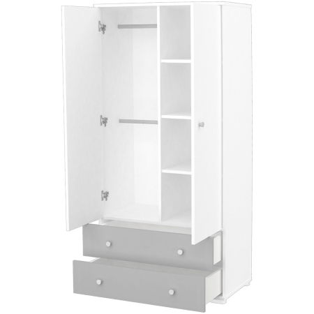 Dulap cu 2 usi si 2 sertare Hubners Patrik alb grafit [2]