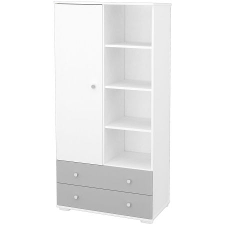 Camera Copilului - Dulap cu o usa si 2 sertare Hubners Patrik alb grafit