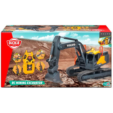 Excavator Dickie Toys Volvo Mining Excavator 60 cm cu telecomanda, lumini si sunete gri [7]