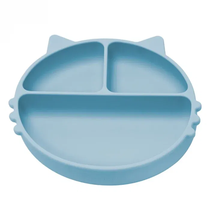 Farfurie compartimentata din silicon cu ventuza, AppeKids - Kitty - Albastru [1]
