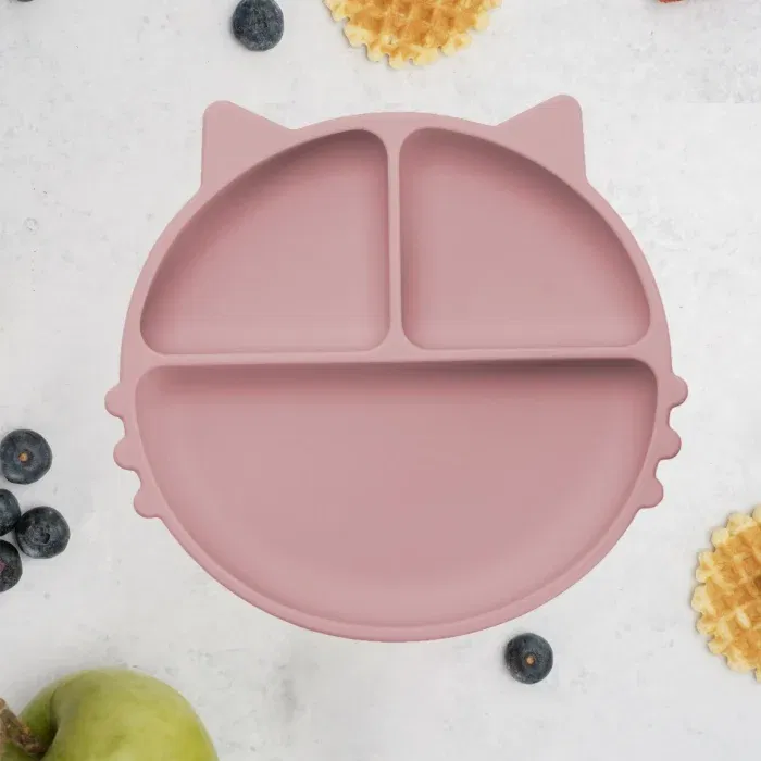 Farfurie compartimentata din silicon cu ventuza, AppeKids - Kitty - Roz [3]