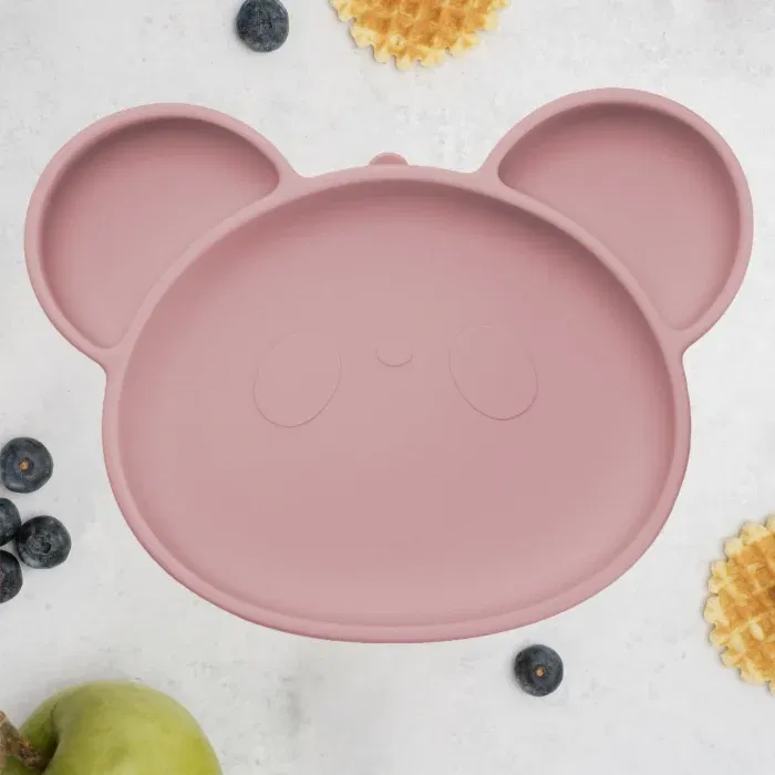 Farfurie din silicon cu ventuza, AppeKids, Panda - Roz [3]
