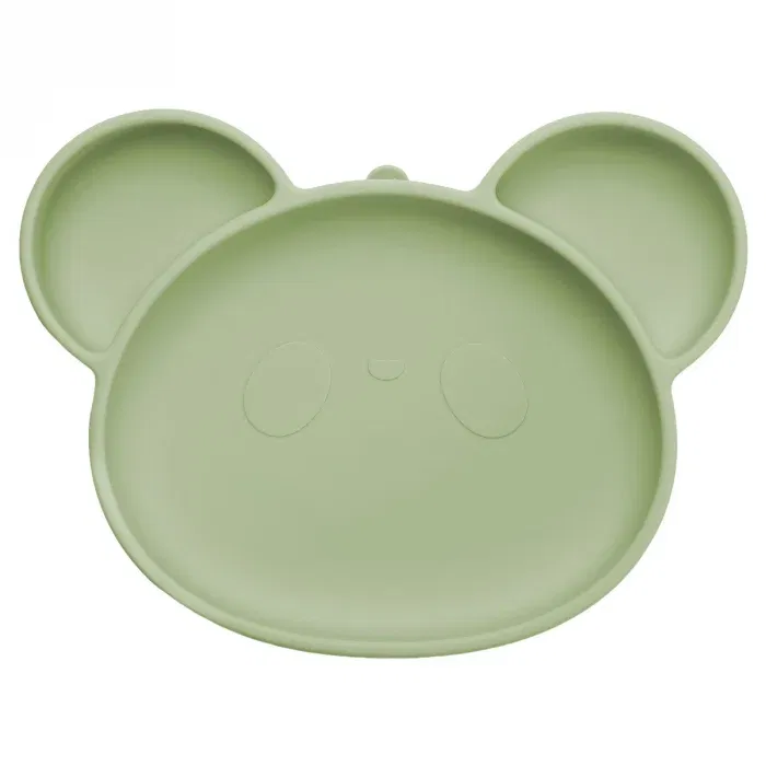 Farfurie din silicon cu ventuza, AppeKids, Panda - Verde [3]