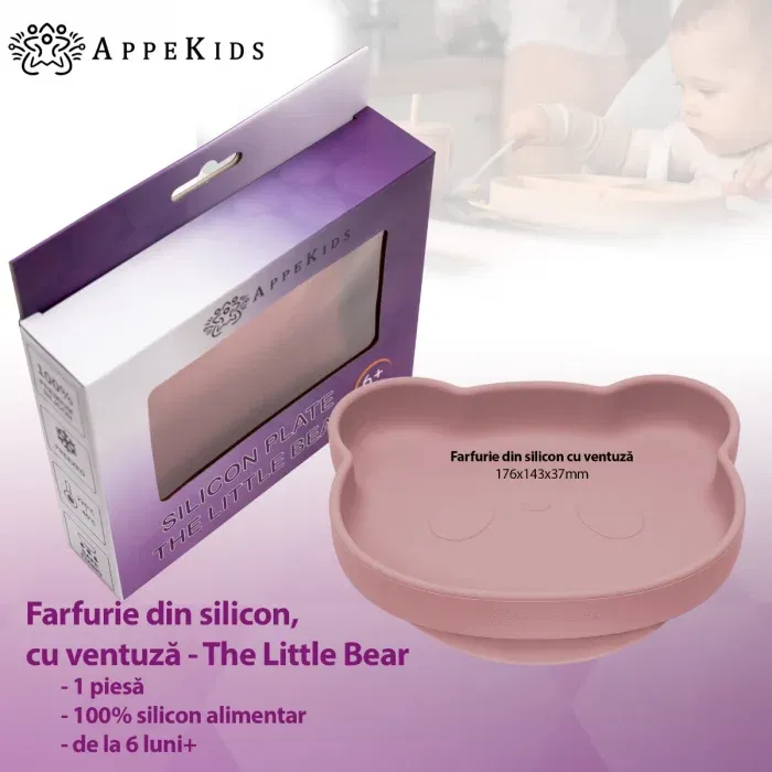 Farfurie din silicon cu ventuza, AppeKids, The Little Bear - Roz [2]
