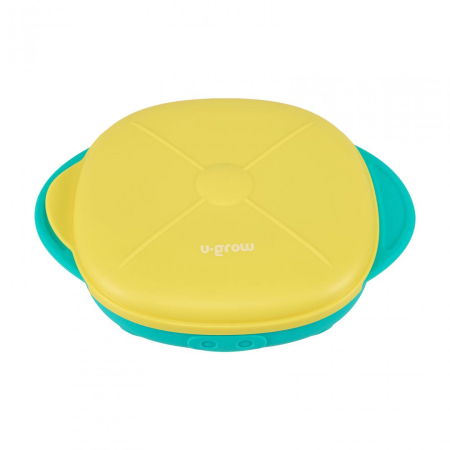 Farfurie silicon cu capac , galbena, U-Grow [1]