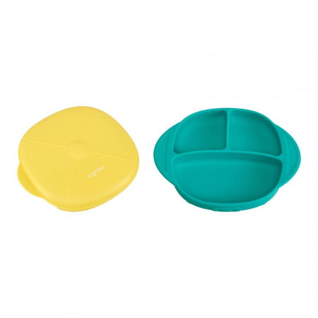 Farfurie silicon cu capac , galbena, U-Grow [2]
