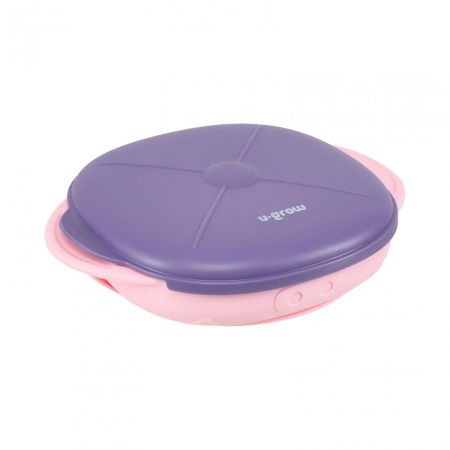 Termosuri, recipiente mâncare pentru copii - Farfurie silicon cu capac , mov, U-Grow