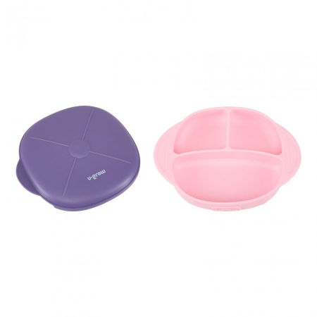 Farfurie silicon cu capac , mov, U-Grow [2]