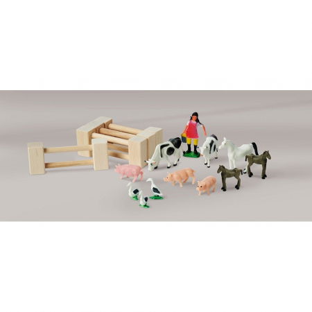 Ferma din lemn  pentru copii de la 3 ani+ , Eichhorn 51x36x17 cm cu 20 accesorii [5]