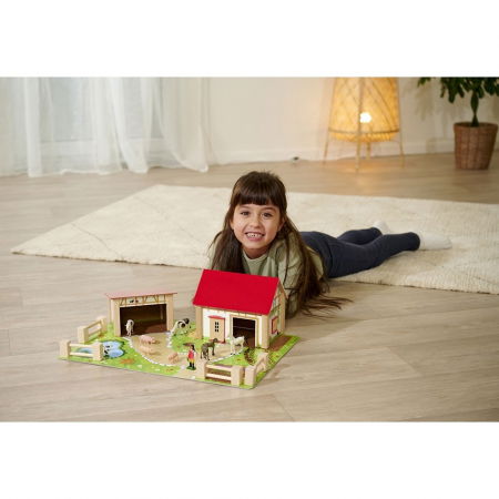Ferma din lemn  pentru copii de la 3 ani+ , Eichhorn 51x36x17 cm cu 20 accesorii [9]