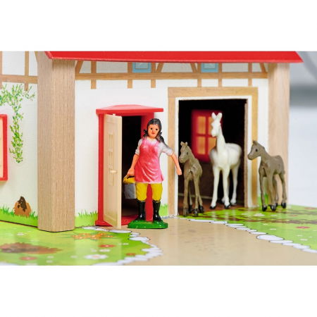 Ferma din lemn  pentru copii de la 3 ani+ , Eichhorn 51x36x17 cm cu 20 accesorii [6]