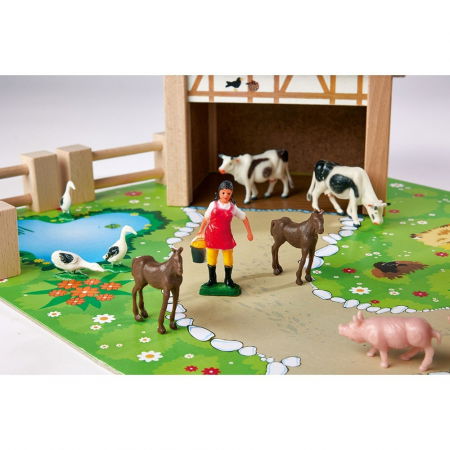 Ferma din lemn  pentru copii de la 3 ani+ , Eichhorn 51x36x17 cm cu 20 accesorii [3]