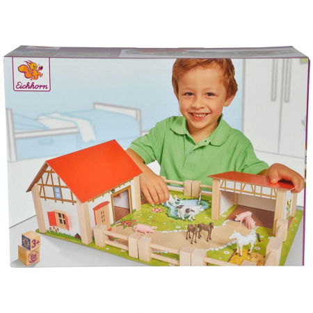 Ferma  din lemn  pentru  copii de la 3 ani+, Eichhorn 51x36x17 cm cu accesorii [4]