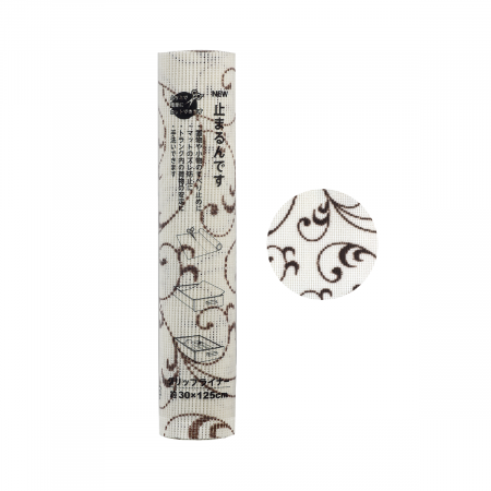Folie antialunecare si protectie sertare, din EVA, alba cu model floral, 1.25m [5]