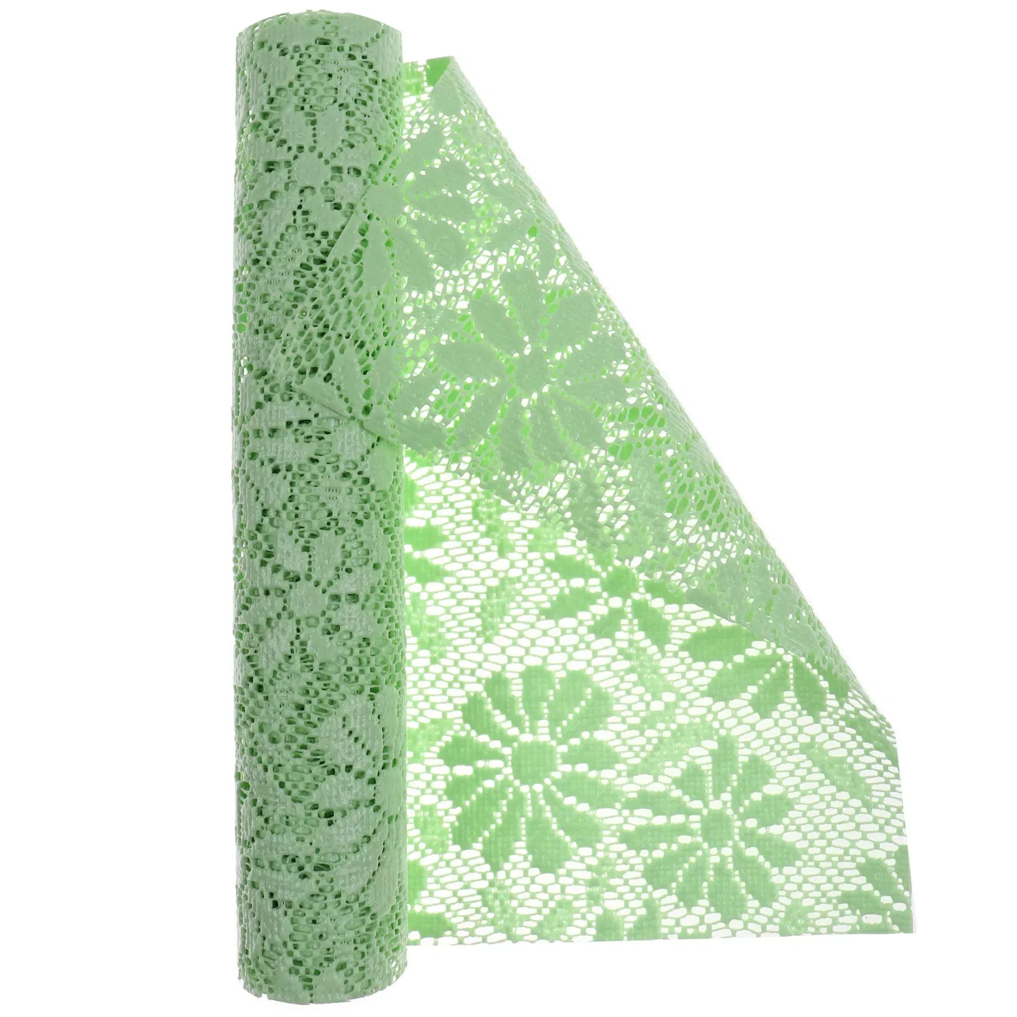 Folie antiderapanta, din PVC, uz universal, cu model floral, 1.25m, verde [4]