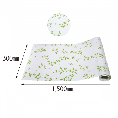 Folie sertare bucatarie, din EVA, alb cu verde, 1.5m [3]