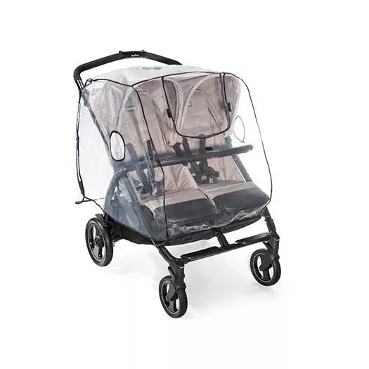 Accesorii Cărucioare - Husa de ploaie pentru carucior de gemeni, transparenta, Reer