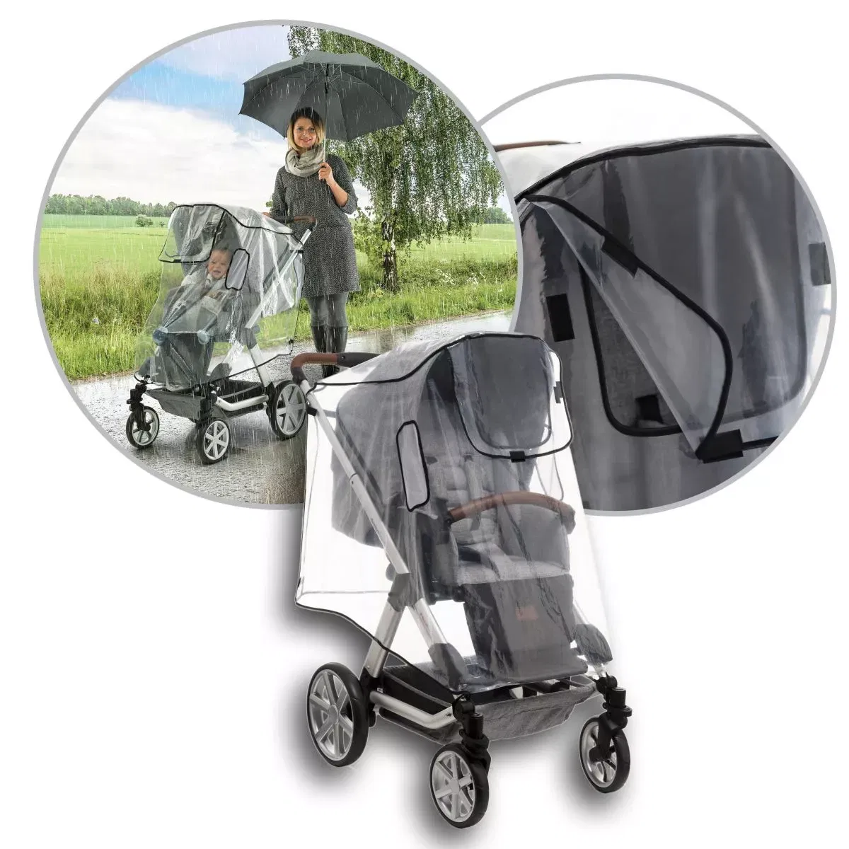 Accesorii Cărucioare - Husa de ploaie pentru carucior tip sport, transparenta, Reer